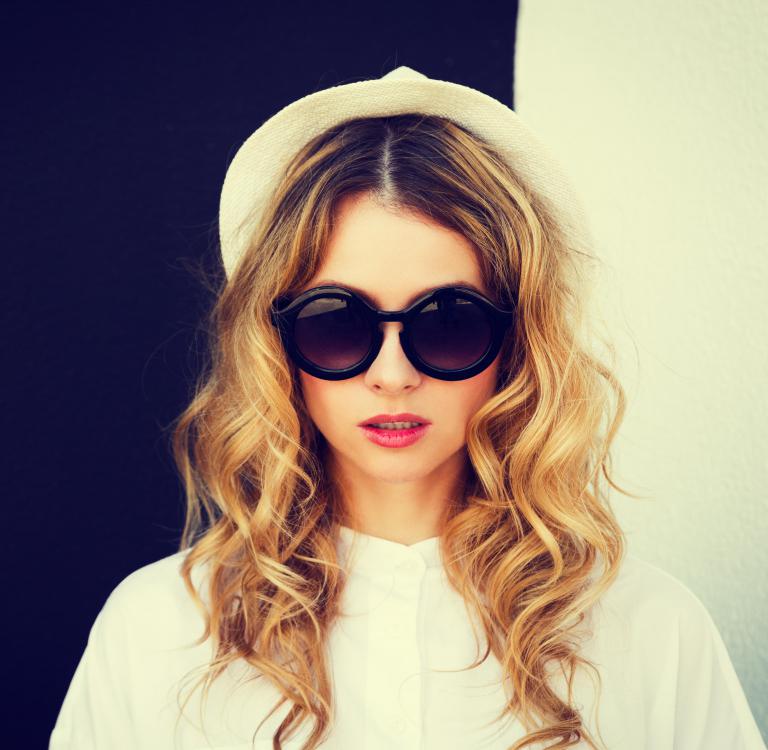 Hat and sunglasses